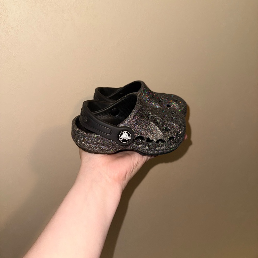 CROCS Kids Glitter Water Shoes - Black